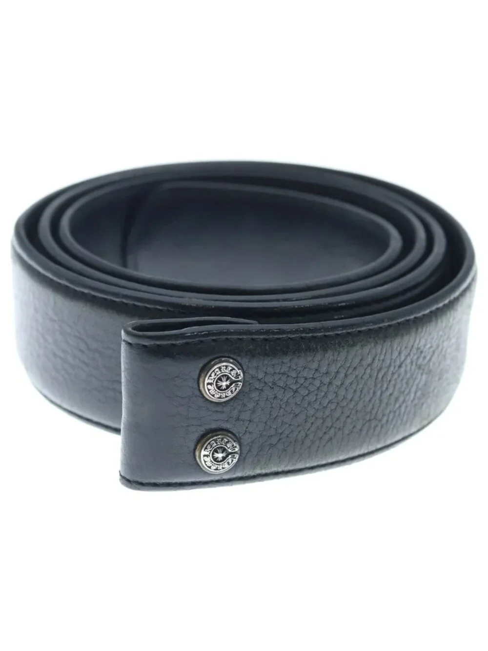 Chrome Hearts 1.5 Strap 1.5 Inch Horseshoe Rivets Leather Belt Black